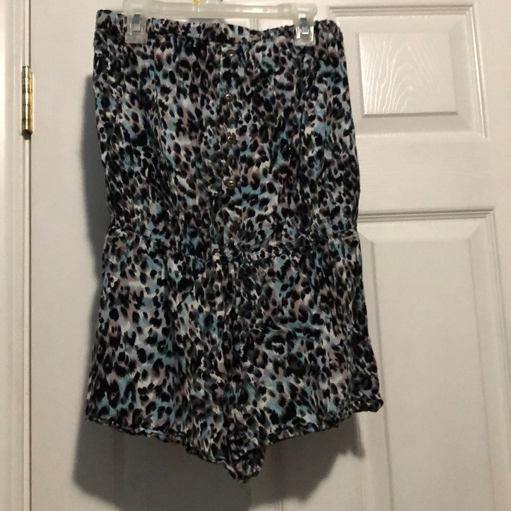 Blue Cheetah Print Romper